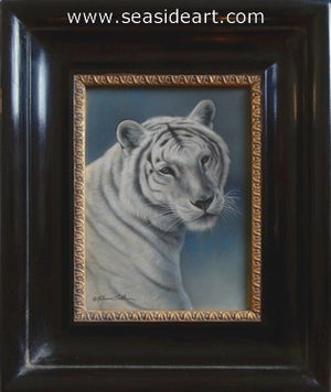 Stoic-White Tiger I by Rebecca Latham - Seaside Art Gallery