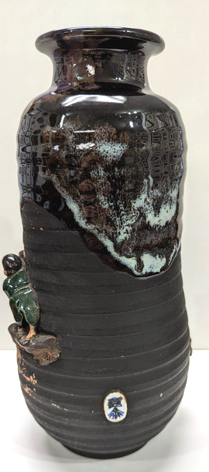 19th/20th C Japanese Sumida Gawa-Large Vase with Four Man