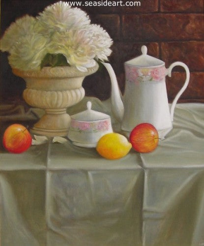 Still Life With Peonies by N.W. Lalk - Seaside Art Gallery