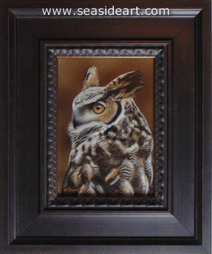 Symbol of Wisdom I-Great Horned Owl by Rebecca Latham - Seaside Art Gallery