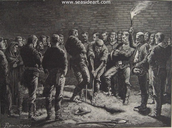 The Apache Campaign - Burial of Hatfield’s Men by Frederic Sackrider Remington - Seaside Art Gallery