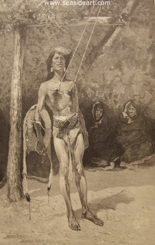 The Ordeal in the Sun Dance Among the Blackfeet Indians by Frederic Sackrider Remington - Seaside Art Gallery