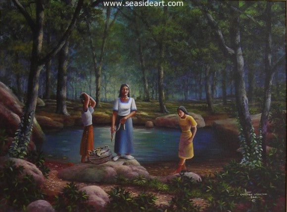 Three Cherokee Women by Chester Martin - Seaside Art Gallery