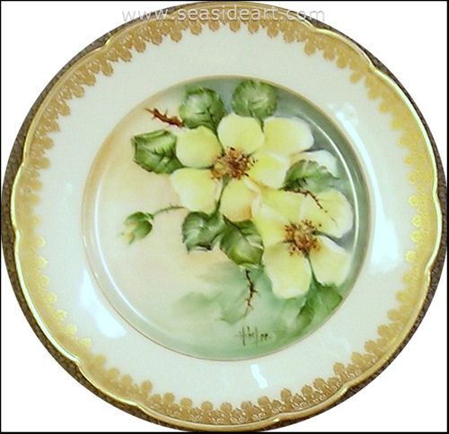Yellow Roses Plate by Hebe Lee Wiseman - Seaside Art Gallery