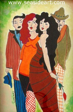 An Encounter by Elaine Sweiry - Seaside Art Gallery