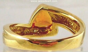 Spessartite Garnet 14kt Yellow Gold Ring by Jewelry - Seaside Art Gallery