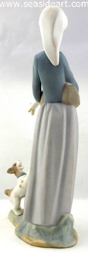 Girl With Duck & Dog by Lladro - Seaside Art Gallery