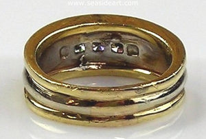 Diamond Gents Ring 14kt Two-tone Gold by Jewelry - Seaside Art Gallery