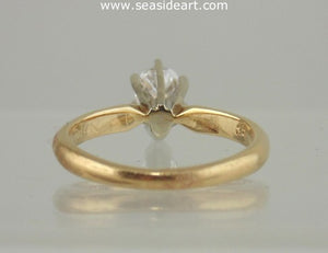 Diamond Engagement Ring 14kt Two Tone Gold - Size (4 1/4) by Jewelry - Seaside Art Gallery