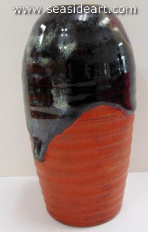 19/20th C Japanese Sumida Gawa-Small Vase with Man