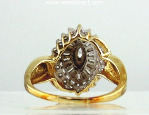 10kt Yellow Gold Diamond Ring- Size 9.25 by Jewelry - Seaside Art Gallery