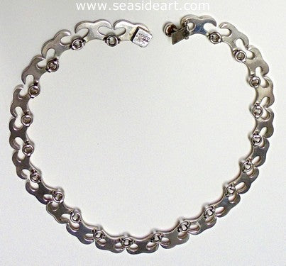 Vintage Sterling Silver IBB 925 Italy Chevron Riccio Chain Angled Neck –  Fire And Stone Jewelry
