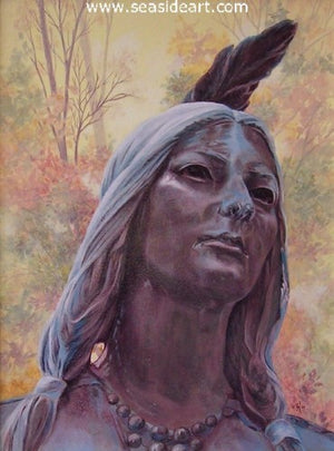 Beads & Feathers-Pocahontas by Catherine Girard - Seaside Art Gallery