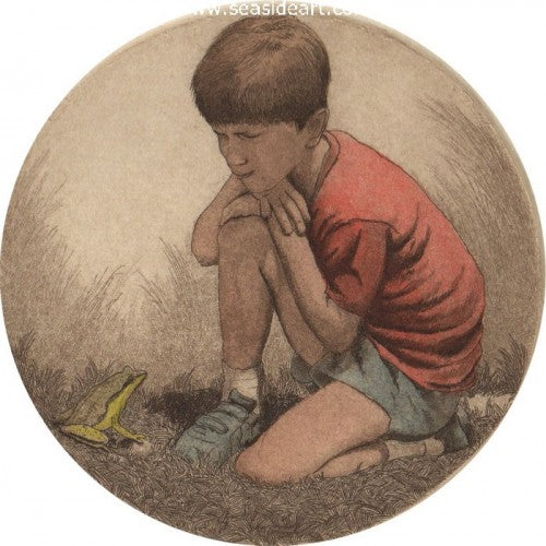 The Boy and The Frog by David Hunter - Seaside Art Gallery
