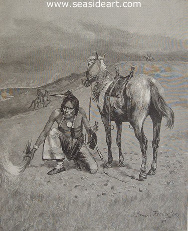 Burning the Range by Frederic Sackrider Remington - Seaside Art Gallery
