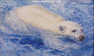 Chilly Churning Water (Polar Bear) by Beverly Abbott - Seaside Art Gallery