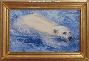 Chilly Churning Water (Polar Bear) by Beverly Abbott - Seaside Art Gallery