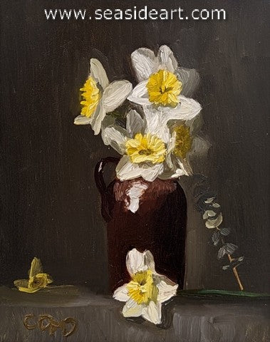 Daffodils in a Vintage Whiskey Mug