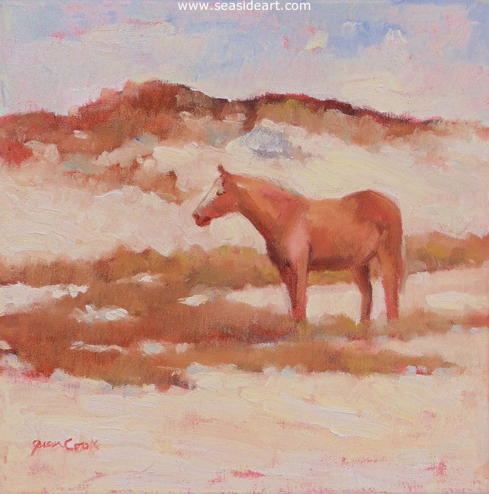 Dun Horse in the Dunes by Jean Cook - Seaside Art Gallery