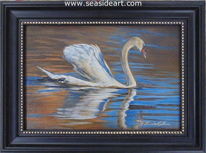 Evening Brilliance-Mute Swan by Bonnie Latham - Seaside Art Gallery
