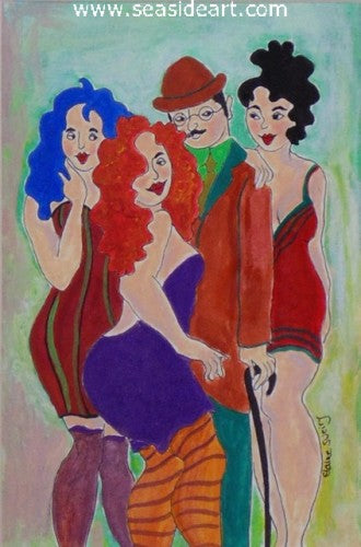 Flirty Girls by Elaine Sweiry - Seaside Art Gallery