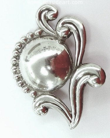 Los Castillo Sterling Silver Floral Design Brooch by Jewelry - Seaside Art Gallery