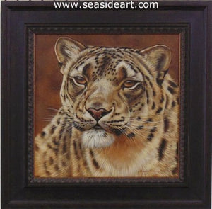 Focused-Snow Leopard by Rebecca Latham - Seaside Art Gallery