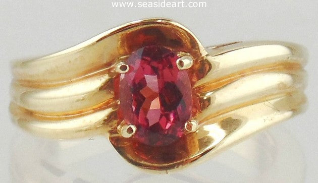Pink Tourmaline Ring 14kt- Size 7 1/4