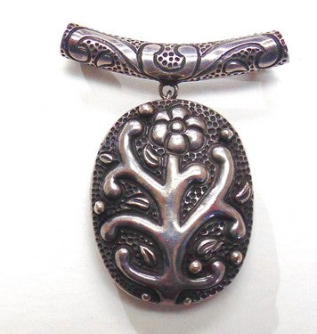 Sterling Silver Floral Locket-Victoria of Taxco
