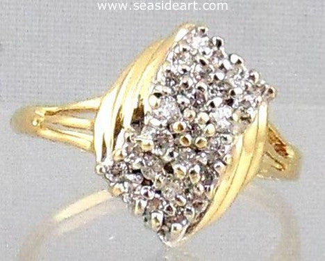 Captivating Cluster Diamond Rings | 14K Yellow Gold | Fine Jewelry | Design House Square/Yellow Gold