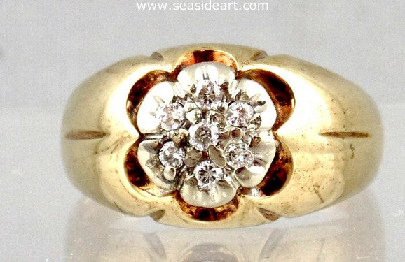 Diamond Man's Ring 10k Two-tone Gold