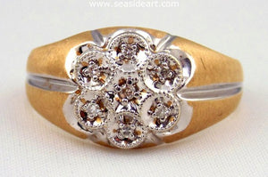 Diamond Man's Ring 14K Two-tone Gold