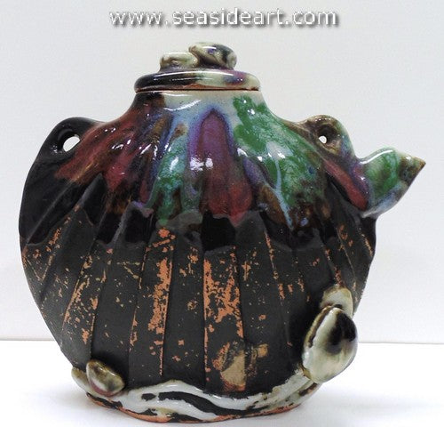 19th/20th C Japanese Sumida Gawa -Scallop Shell Teapot and Lid