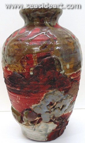 19th/20th C Japanese Sumida Gawa-Vase With Man in a Boat