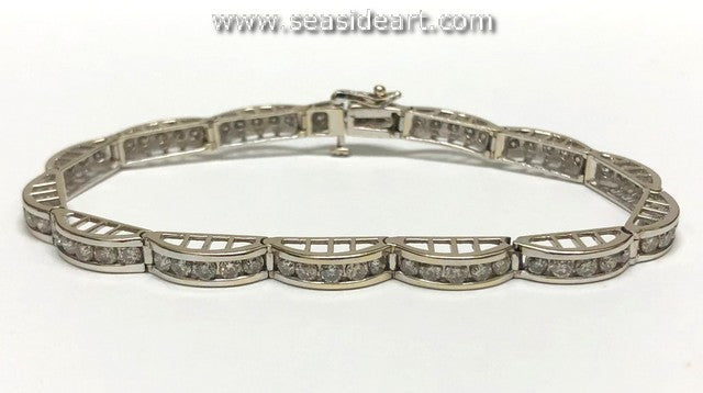 14K White Gold Bracelet with Diamonds