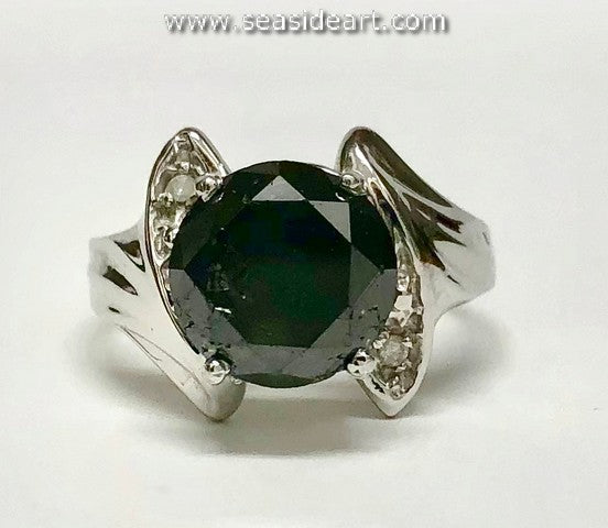 Black Diamond-14KT White Gold Ring