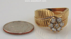 Diamond Engagement Ring Set 14kt Yellow Gold by Jewelry - Seaside Art Gallery