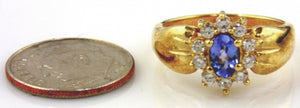 Tanzanite & Diamond Ladies Ring 14kt Yellow Gold by Jewelry - Seaside Art Gallery