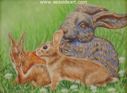 Garden Bunny Buddies by Beverly Abbott - Seaside Art Gallery