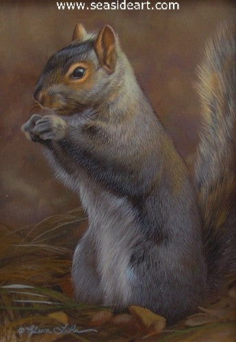 Grassy Spot-Gray Squirrel II by Rebecca Latham - Seaside Art Gallery
