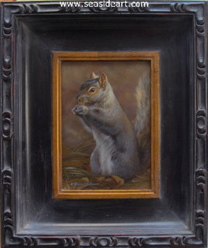 Grassy Spot-Gray Squirrel II by Rebecca Latham - Seaside Art Gallery