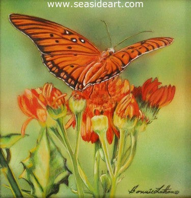 Gulf Fritillary-Butterfly by Bonnie Latham - Seaside Art Gallery