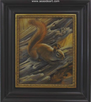Hesitation-Red Squirrel by Rebecca Latham - Seaside Art Gallery