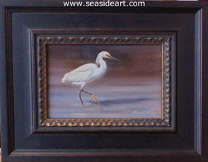 Hunting the Edge – Snowy Egret by Bonnie Latham - Seaside Art Gallery