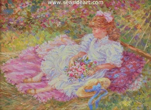 In The Hammock by Karin Schaefers - Seaside Art Gallery