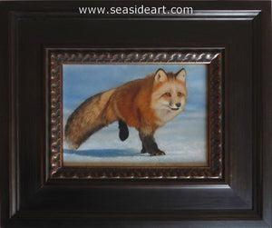 Snow Shadows I-Red Fox by Karen Latham - Seaside Art Gallery