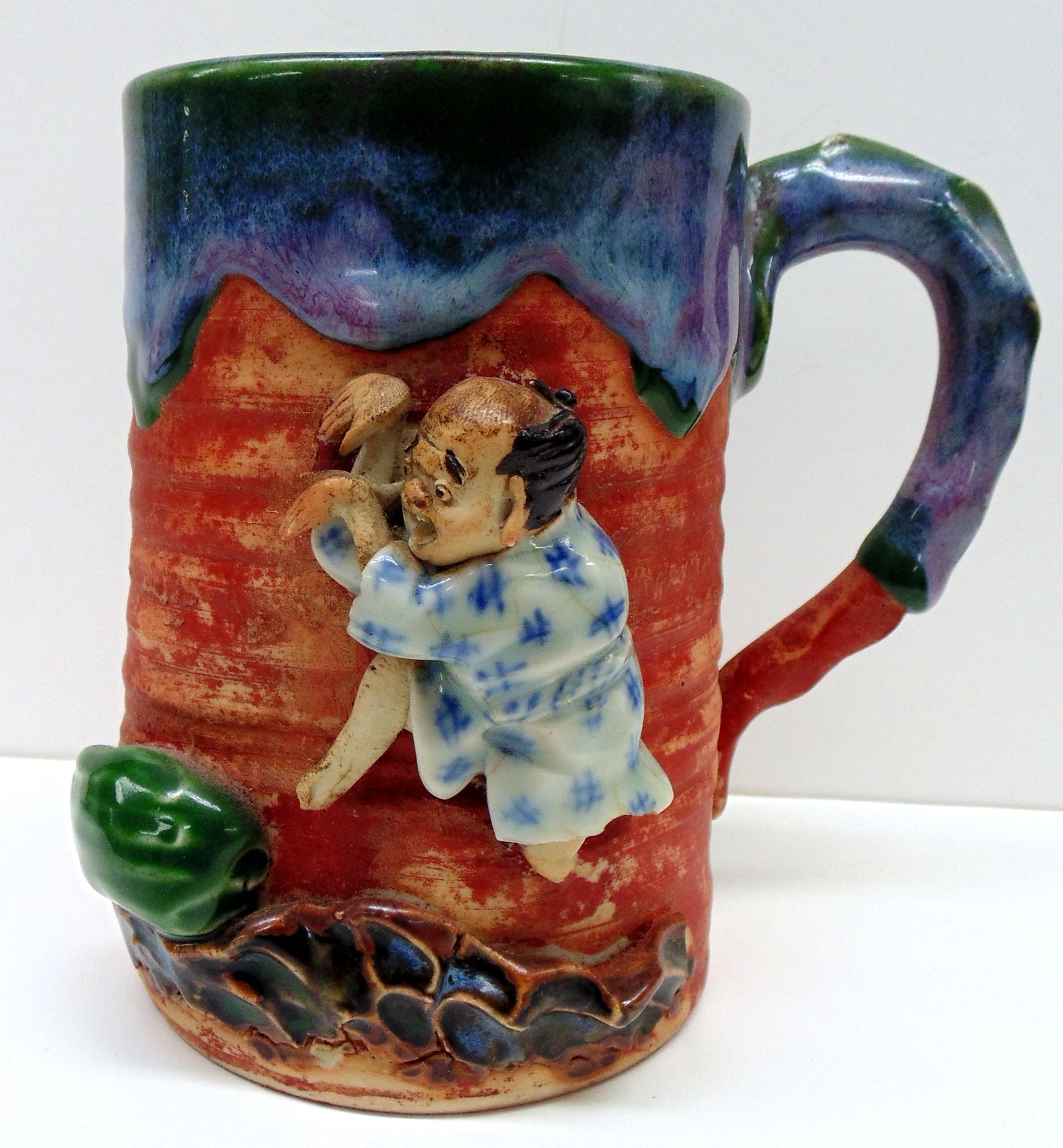 19/20TH C Japanese Sumida Gawa Large Mug-Man with Missing Legs