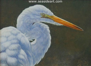 Light & Shade (Egret) by Beverly Abbott - Seaside Art Gallery