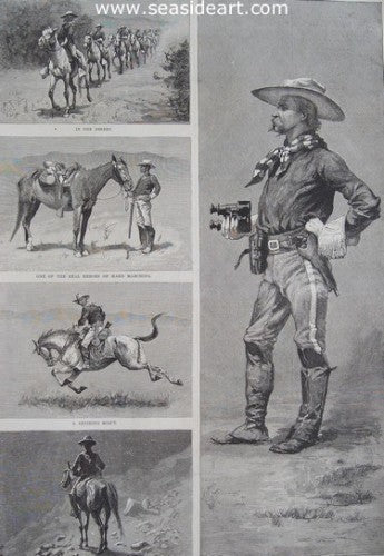 Lt. Johnson and the Tenth US Calvary in Arizona by Frederic Sackrider Remington - Seaside Art Gallery