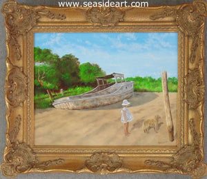 Lucy And Woolfie by Bob Browne - Seaside Art Gallery